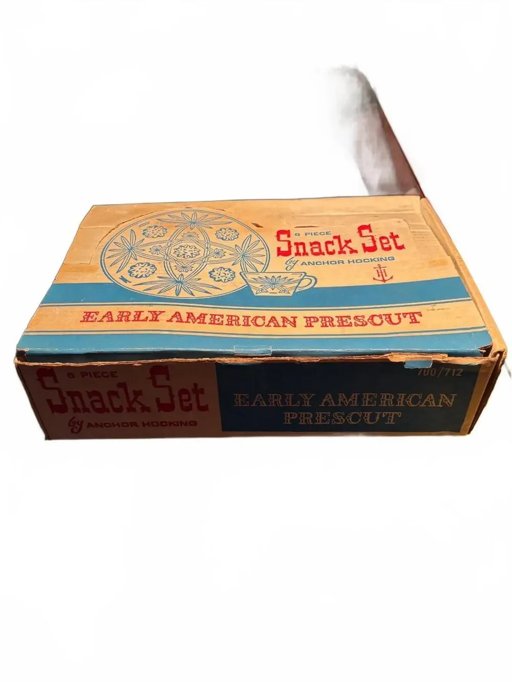VTG Anchor Hocking Prescut Snack Set 700/712 Boxed 8PC